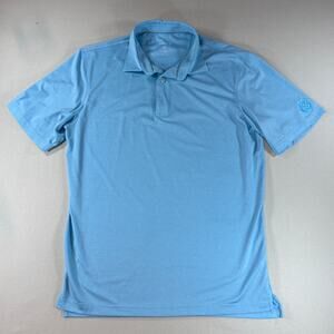 johnnie-O Mens Medium Blue Birdie PREP-FORMANCE Golf Polo Shirt Short Sleeve M